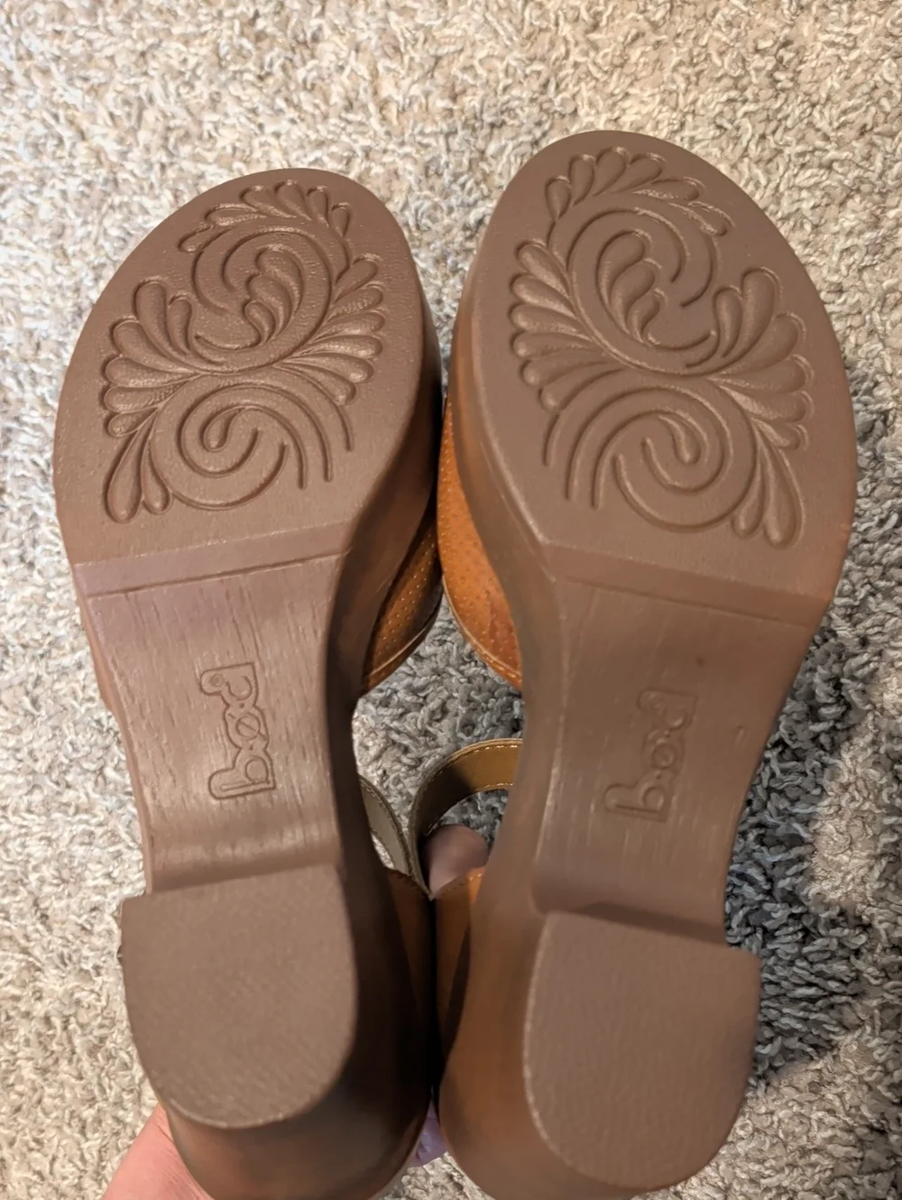 b.o.c. Women's Tan Mary Jane Clogs